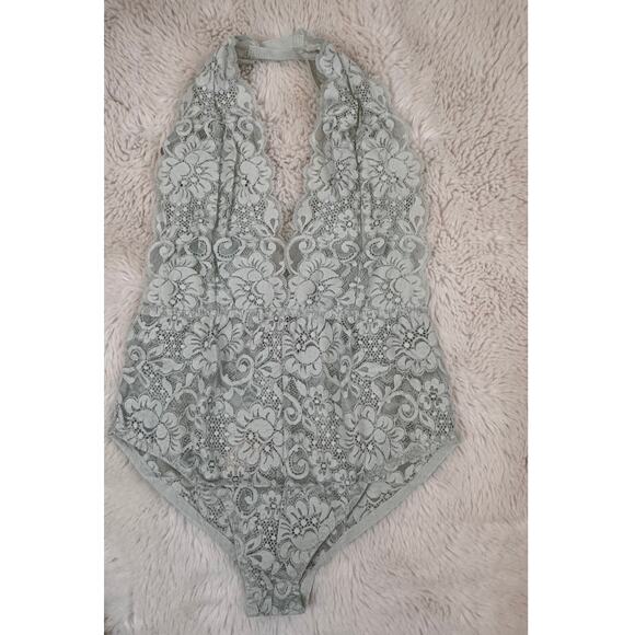We Are HaH X FREE PEOPLE Coming In Haht Lace Bodysuit In Something Blue XS - Picture 1 of 7